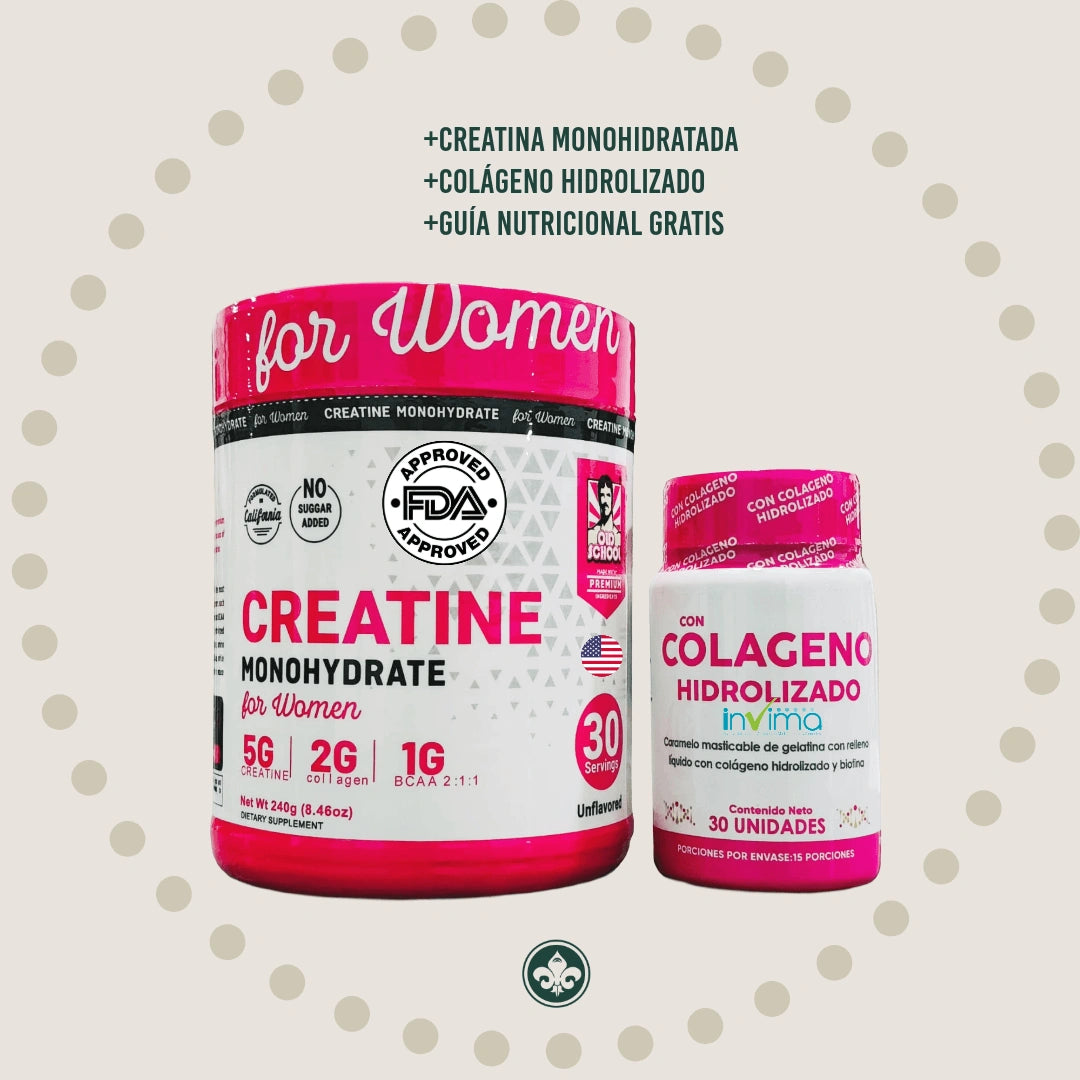 VITALIDAD CON BELLEZA NATURAL | CREATINA MONOHIDRATA + COLAGENO HIDROLIZADO CON BIOTINA